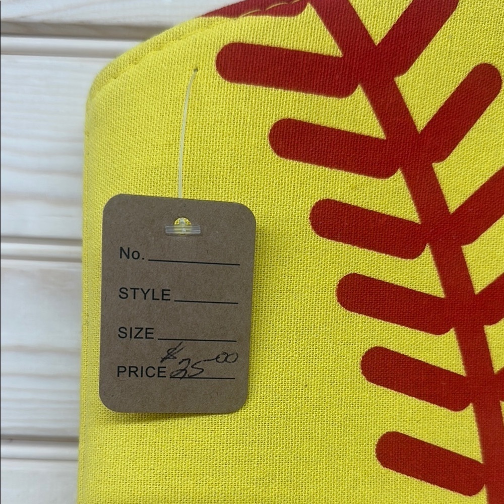Sporty Yellow and Red Softball Tote Bag - Picture 2 of 5